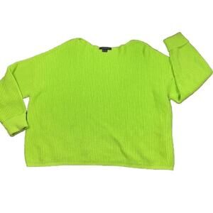 French Connection FCUK Women’sSmall KelleyGreen Ribbed Cuffed Boat Neck Sweater